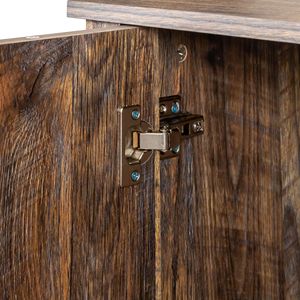 Credenza a 4 Ante Indipendente con 4 Ripiani Aperti per Ingresso, Soggiorno o Ufficio - Product Image 3