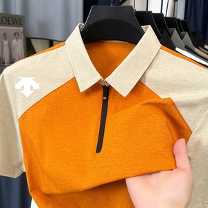 T-shirt de luxe à fermeture éclair pour homme, col chemise, imprimé original de créateur, manches courtes, respirant, mode décontractée, été - Product Image 1