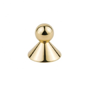 Modern <b>brass</b> cabinet <b>knobs</b> Solid <b>brass</b> drawer pulls Gold finished furniture hardware Minimalist cone shape <b>knobs</b> Customizable - Product Image 3