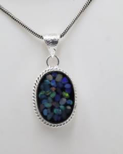 Anillo de Ópalo Doble en Plata de Ley 925 y Plata Alemana, Gema de Ópalo Doble Natural, Joyería Hecha a Mano Ajustable - Product Image 1