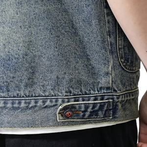 Chaleco vaquero sin mangas para hombre fabricado en fábrica con bolsillos delanteros, chalecos y chalecos a la venta - Product Image 6