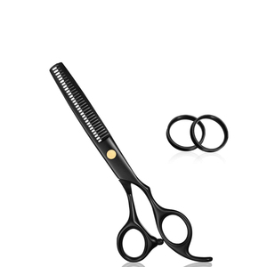 กรรไกรซอยผมมืออาชีพ สแตนเลส แข็งแรง น้ำหนักเบา สีดำและสีแดง สำหรับใช้ในร้านเสริมสวย - Product Image 3