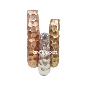 Nouveau style de vases à fleurs en métal double ton en argent enduit fini nouveau pot de fleur en métal de luxe en gros pas cher prix maison jardin - Product Image 2