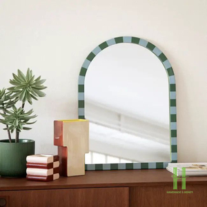 Handmade Striped Lacquer Wall <b>Mirror</b> Decorative Wooden Frame <b>Mirror</b> Modern Home Hotel Bathroom Bedroom Decor - Product Image 2