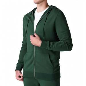 เสื้อฮู้ดผู้ชายสีเขียวแบบซิป ทรงหลวม พิมพ์ลายดิจิตอลตามสั่ง ผ้าฝ้ายฟลีซ 100% ระบายอากาศ กันลม เหมาะสำหรับออกกำลังกายและกิจกรรมกลางแจ้ง - Product Image 5