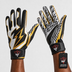 Gants de football américain haute performance, tissu respirant, fermeture réglable au poignet, conception durable pour un jeu actif - Product Image 6