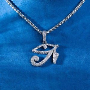 <b>Silver</b> Plated Alloy Letter J Pendant With Rhinestones Hiphop Jewelry For Men Gift - Product Image 3
