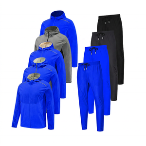 Men Autumn Hooded Printed Waterproof Quick Dry Two Piece <b>Workout</b> Gym Set Jogging Sports Clothes <b>Jacket</b> and Pants Tracksuit - Product Image 5