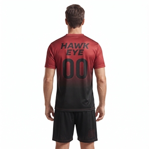 Ensemble maillot et short de football pour homme Hawk Eye, col en V, couleur dégradée, tissu respirant, coupe athlétique, uniforme de football - Product Image 4