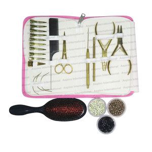 Hair Extension <b>Tools</b> <b>Kit</b> Micro Link Crimping Plier Threads Hook Loop <b>Tool</b> <b>Small</b> Scissor and Metal Pin Tail Comb Stylist <b>Kit</b> - Product Image 4