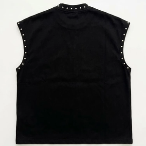 Débardeur personnalisé surdimensionné avec strass, 100% coton, doux et respirant, imprimé graphique, sans manches, nouveau t-shirt tendance unisexe pour l'été - Product Image 2