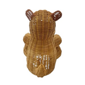 <b>Cute</b> Animal Shaped Rattan Storage Basket <b>Bear</b> Design Natural Wicker Multi-Purpose Neatening Holder Eco-Friendly - Product Image 4