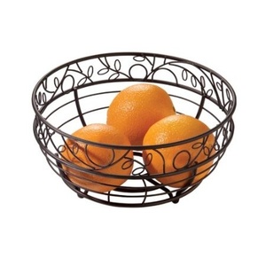 <b>Large</b> Capacity Metal Fruit <b>Basket</b> With Durable Iron Construction For Kitchen Dining Table And Home Decoration - Product Image 2