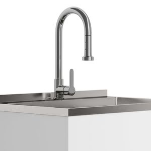 Mobile Lavanderia Metro 28 Bianco con Rubinetto e Lavello in Acciaio Inox, Elettrodomestico Premium - Product Image 2