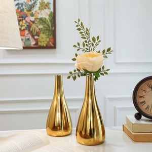 Flower Favorite Modern Tabletop <b>Vase</b> <b>Gold</b> Finish Handmade Decorative Flower <b>Vase</b> for Housewarming - Product Image 6