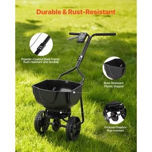 Spargitore a Spinta con Controllo del Flusso Regolabile, Capacità 15 libbre, Pneumatici All-Terrain da 10 pollici, Larghezza di Spargimento 9,8 piedi, Motore Integrato - Product Image 5