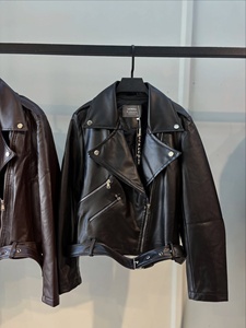 Custom <b>Biker</b> Leather <b>Jacket</b> Premium Soft PU Faux Leather Fabric Asymmetrical Zipper Waist Belt Custom Logo Printing Offer - Product Image 2