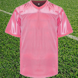 Maillot de baseball rose à col en V et manches courtes en maille, unisexe, adulte, respirant, en polyester, vêtements de sport toutes saisons, coupe classique - Product Image 2