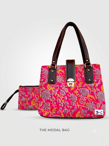 Sac fourre-tout en coton imprimé floral décontracté pour femmes avec fermeture à bouton, deux anses, grande capacité pour les voyages quotidiens - Product Image 2