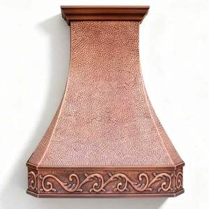 Hotte de cuisine en cuivre sur mesure, alliant artisanat artistique, matériaux haut de gamme, performance efficace et cuisine moderne. - Product Image 1
