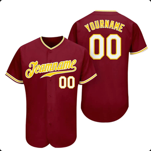 เสื้อเบสบอลแบบซับลิเมชั่นสั่งทำพิเศษ ผ้าโพลีเอสเตอร์ 100% ระบายอากาศได้ดี แขนสั้น ติดกระดุม  พร้อมชื่อทีมและหมายเลข  ลายไล่เฉดสีแบบเส้นขอบฟ้า  สำหรับทั้งชายและหญิง - Product Image 3