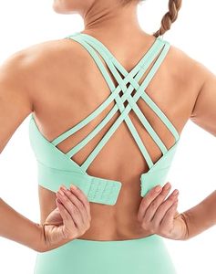 Sujetador Deportivo Transpirable y Ecológico de Alta Sujeción para Mujer, con Diseño de Tirantes con Logotipo Frontal y Almohadillas Extraíbles para Correr, Gimnasio y Yoga - Product Image 4