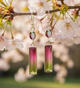 Handmade Watermelon Tourmaline Earrings 925 Sterling Silver Dangle Gemstone Jewelry For Women Gift - Product Image 5