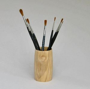 Wooden Brush Holder with Natural Finish for Art Supplies <b>Storage</b> by handmade Collection - Product Image 1