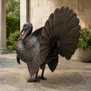 Pequeña Escultura de Pavo de Metal Hecha a Mano, Estatua de Pájaro para Jardín, Patio, Porche, Decoración del Hogar, Fabricante Mayorista, Proveedor Personalizado - Product Image 4