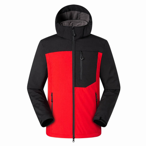 Veste sportive imperméable à capuche bleue pour homme, col montant, fermeture éclair, coupe classique, hiver - Product Image 3