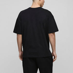 Camiseta de Hombre de Alta Calidad, Corte Holgado, 180g, 100% Algodón, Talla Grande, Color Negro Sólido, con Logotipo Personalizado, Estilo Hip Hop, Transpirable - Product Image 5