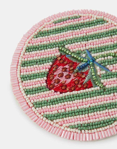 Stylish Handcrafted <b>Beaded</b> Embroidery <b>Coaster</b> for Modern Homes Traditional Embroidered <b>Beaded</b> <b>Coaster</b> for Dining and Living Room - Product Image 5