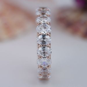 Bague Tennis Ronde en Moissanite Peishang en Argent Sterling 925 Plaqué Or 14K, Sertie de Moissanites sur Toute la Surface, Vente en Gros - Product Image 3