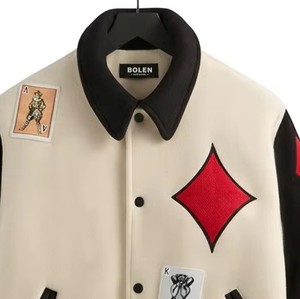 Chaqueta de Cuero Bordada de Diseño Personalizado, Chaqueta de Motero de Cuero Genuino, Servicio de Muestras de Fábrica OEM ODM Premium - Product Image 1