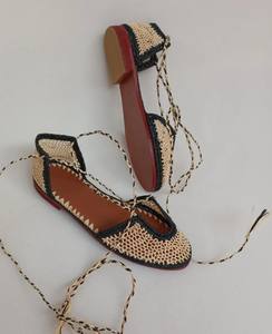 Sandales en raphia naturel, chaussures en raphia pour femmes, mules en raphia faites à la main, sandales d'été, raphia marocain - Product Image 3