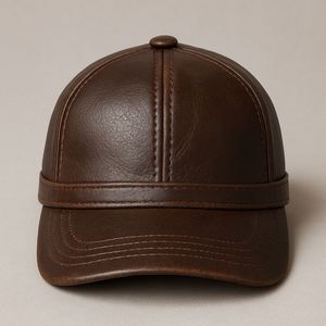 Black Leather Baseball Cap Unisex Casual Four Season 56-58CM Adult <b>Hat</b> - Product Image 2