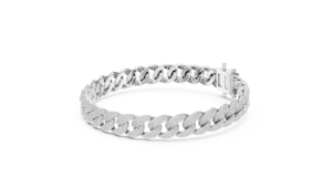 Bracelet gourmette de luxe en or et diamants, bracelet chaîne imposant serti de diamants de laboratoire, cadeau pour elle, bijoux en diamants - Product Image 3