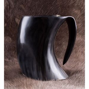 Achat en gros de mugs à boire en corne de buffle véritable faits à la main, style médiéval viking, pour bière - Product Image 3