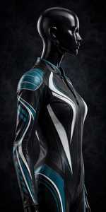 Women Black Leather Motorcycle Racing <b>Suit</b> <b>Full</b> <b>Body</b> Jumpsuit Color Blocked Protective Gear - Product Image 5