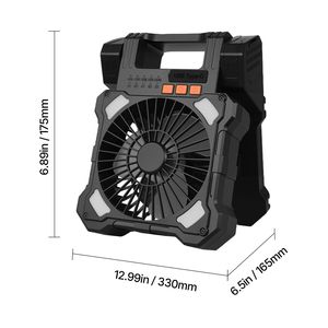 Ventilador Solar Inalámbrico Portátil de 8 Pulgadas con Linterna LED Recargable de 20000 mAh, Panel Plegable de 7 W y Temporizador de 5 Velocidades - Product Image 5