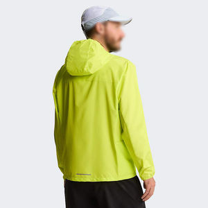Chaqueta Cortavientos de Alta Visibilidad Verde Neón para Hombre, Impermeable, Ligera, Transpirable, con Capucha, para Deportes al Aire Libre, Ciclismo y Running - Product Image 3
