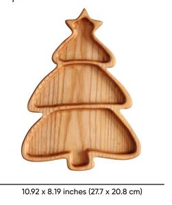 Modern Christmas Party Tray Elk Old Man Design <b>Bamboo</b> Kitchen Bread Fruit Plate Japandi Design Multifunction - Product Image 2