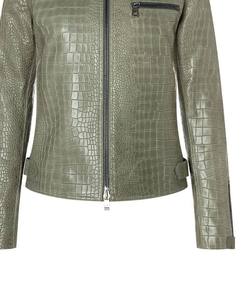 TAVEX เสื้อแจ็คเก็ตซิปคอปกสำหรับผู้หญิง สีเขียว ลายพิมพ์สัตว์ แขนยาว - Product Image 5