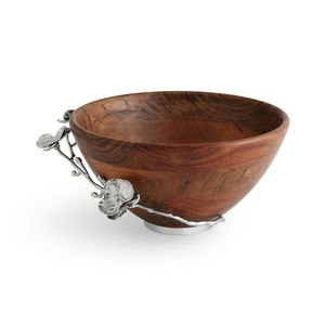 Elegante Tazón de Madera con Asas Metálicas de Pájaro, Utensilios de Cocina de Madera Natural y Metal, Vajilla para Frutos Secos y Dátiles, Craftera Exports - Product Image 5