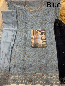 ชุดเดรสงานแต่งงานแบบปากีสถานใหม่ ผ้าจอร์เจตต์เนื้อหนัก ปักลายสวยงาม สำหรับสุภาพสตรี งานแต่งงาน ตัดเย็บสำเร็จพร้อมใส่ - Product Image 3