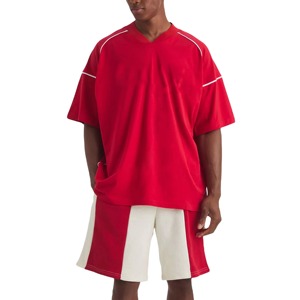 Ensemble t-shirt et short en coton rayé pour homme, vêtements décontractés d'été, respirant, blanc - Product Image 6
