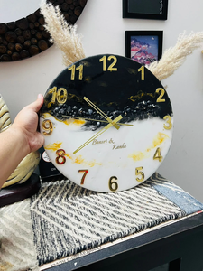 Elegant Handmade Resin Epoxy River <b>Art</b> <b>Clock</b> Silent Wooden Wall <b>Clock</b> for Contemporary Home Living Room Office Decoration - Product Image 3