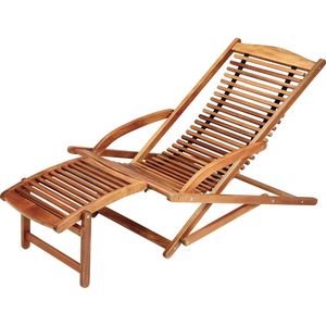 Fauteuil de jardin pliable en teck Java Furni Craft Wezase avec repose-pieds - Imperméable - Product Image 4