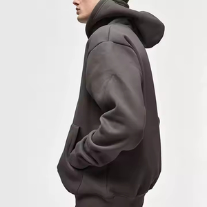 Sweat-shirt à capuche pour homme, couleur unie, coton tricoté, pull décontracté, coupe classique, vêtements d'automne - Product Image 6