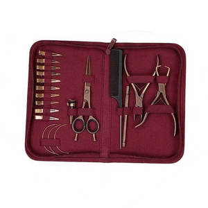Kit d'outils professionnels pour extensions de cheveux avec aiguilles à crochet, pinces, clips, peigne, métal, pour usage en salon, réglable, pour styles de cheveux illimités - Product Image 2